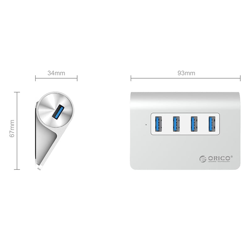 Orico 4-Port USB3.0 Angled Hub