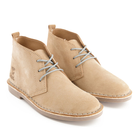A pair of beige BATA SAFARI LEGACY ladies' sandals with round laces and a flat sole.