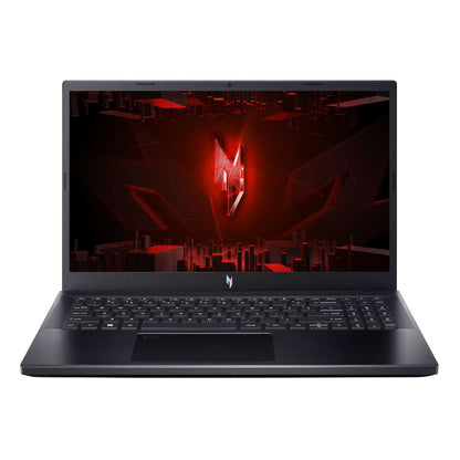 Gaming laptop with red and black design on a white background