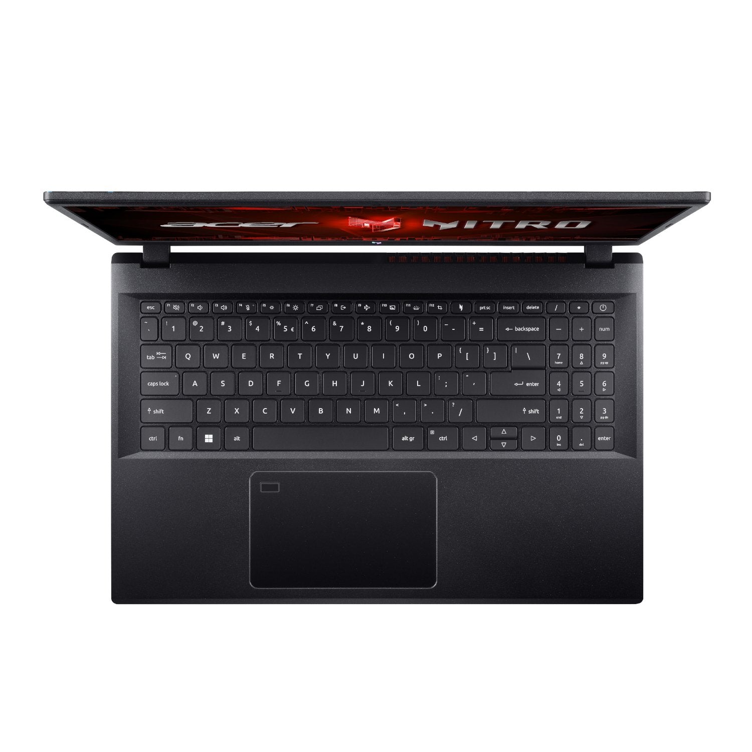 Black laptop with visible brand logo on a white background