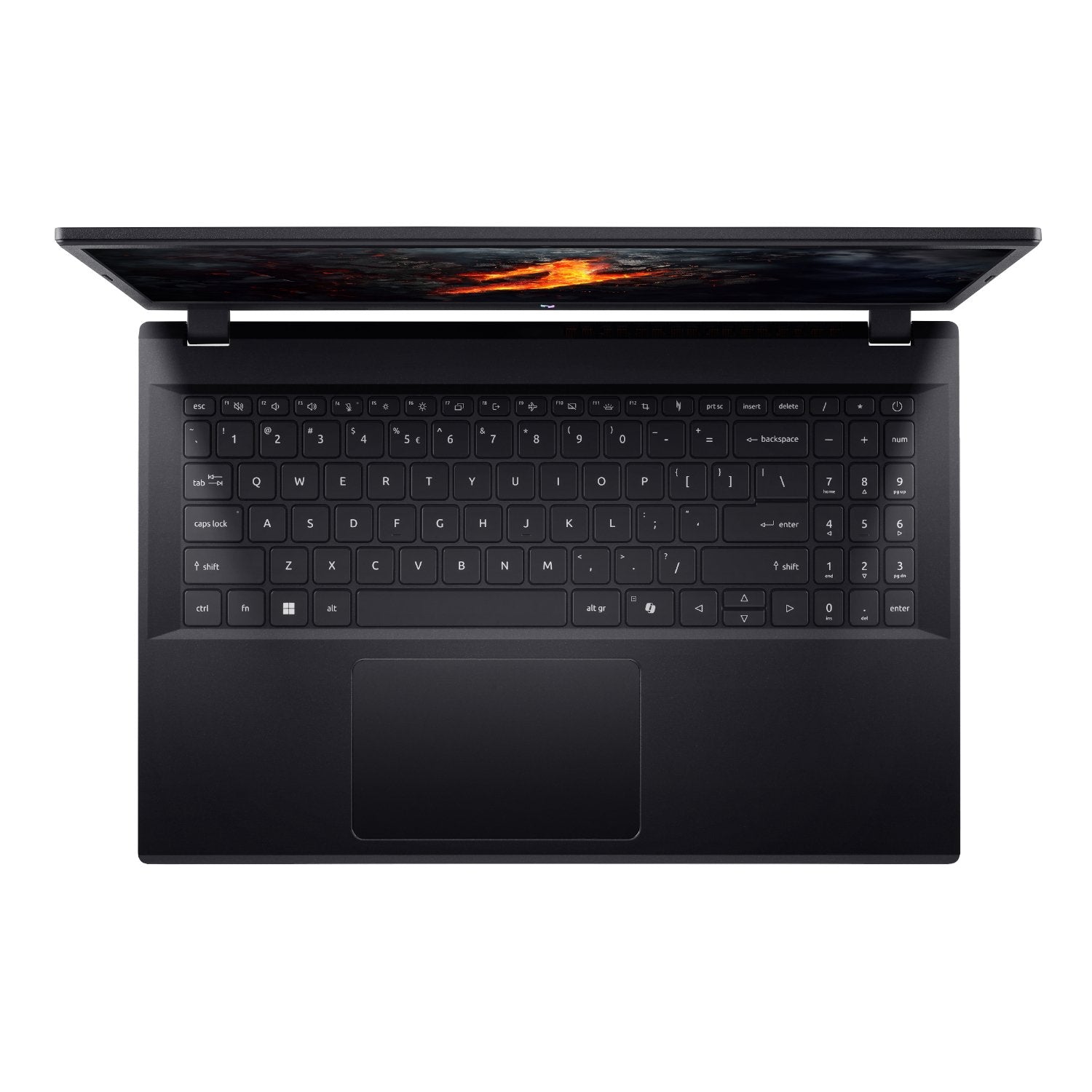 Black laptop on a white background