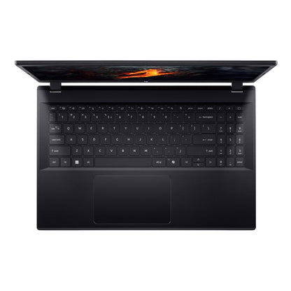 Black laptop on a white background
