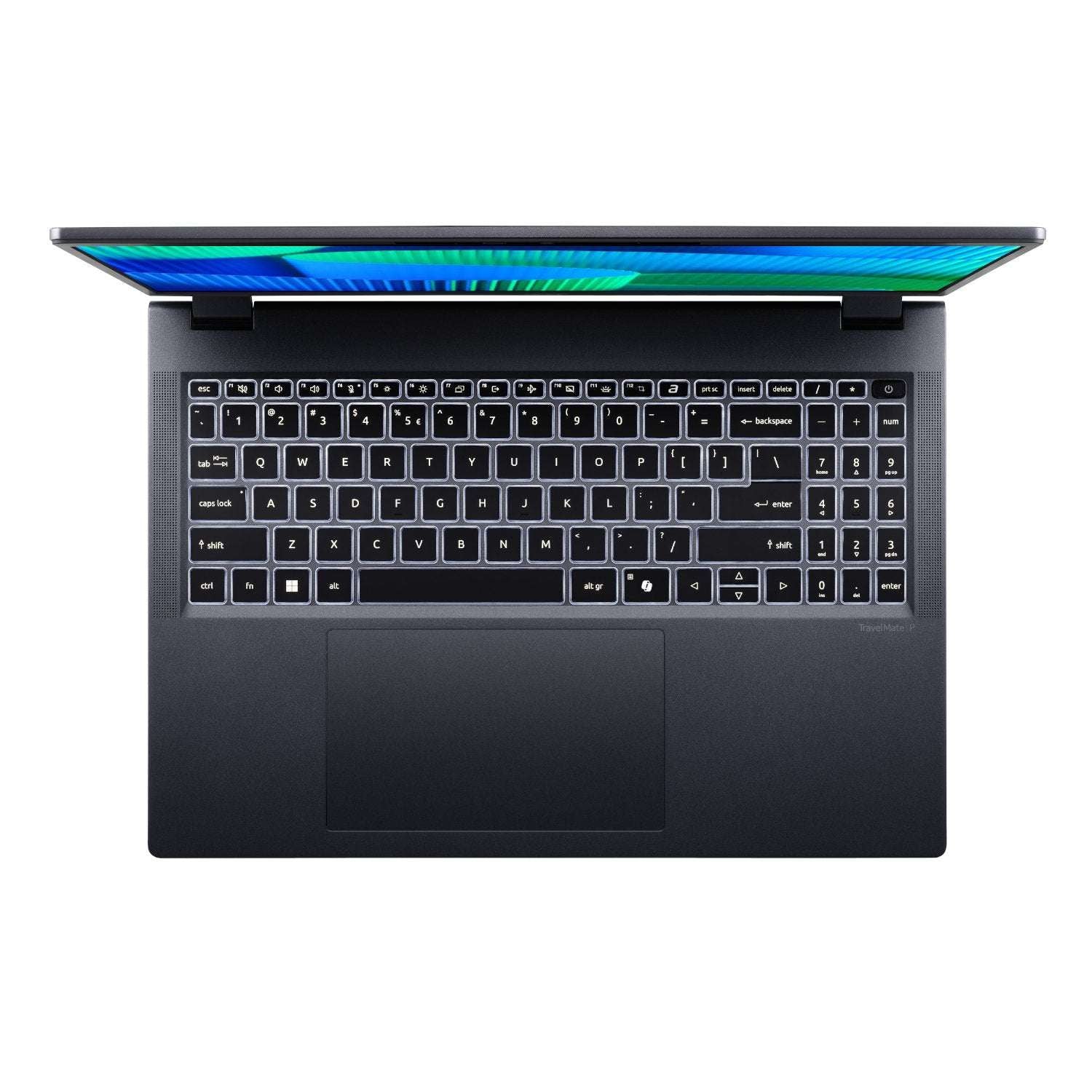 Laptop with a black finish on a white background