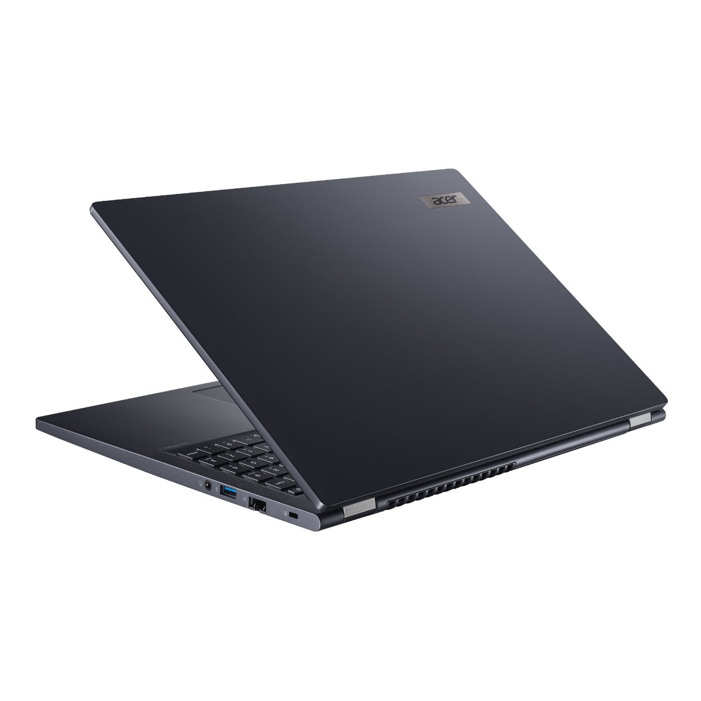 Black laptop on a white background