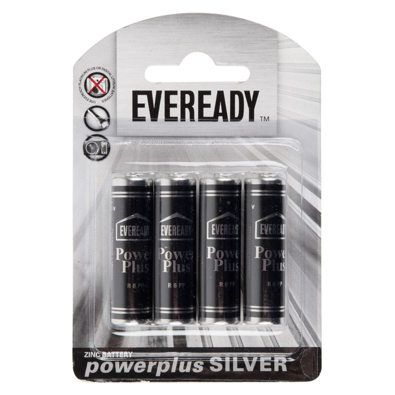 Eveready Powerplus SILVER Batteries AA 4-Pack