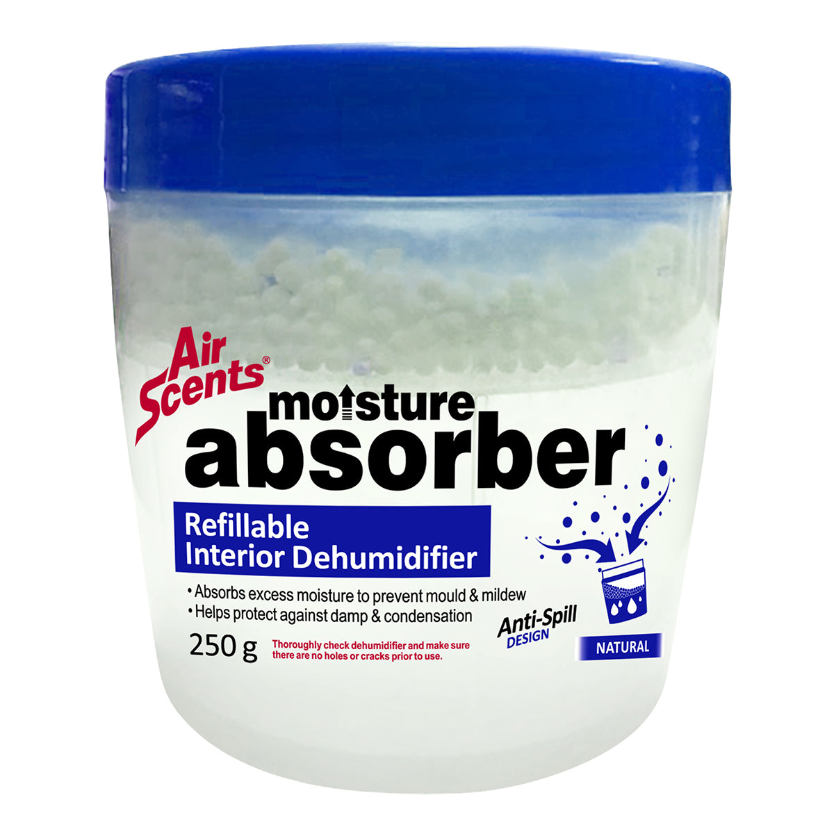 AIR SCENTS MOISTURE ABSORB REFILLABLE NAT 250G