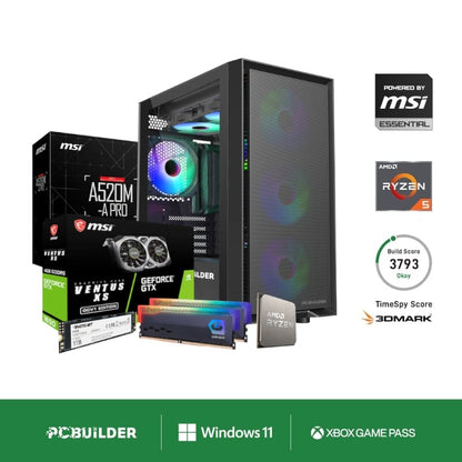 PCBuilder SCOUT Gaming PC - Ryzen 5 5500 16GB DDR4 RAM 1TB NVMe SSD GeForce GTX 1650