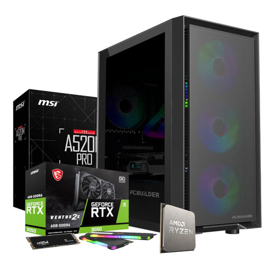 PCBuilder SCOUT Gaming PC Ryzen 5 5500 Windows 11