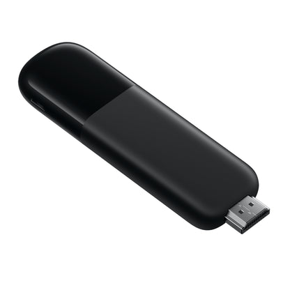 Black USB device on a white background