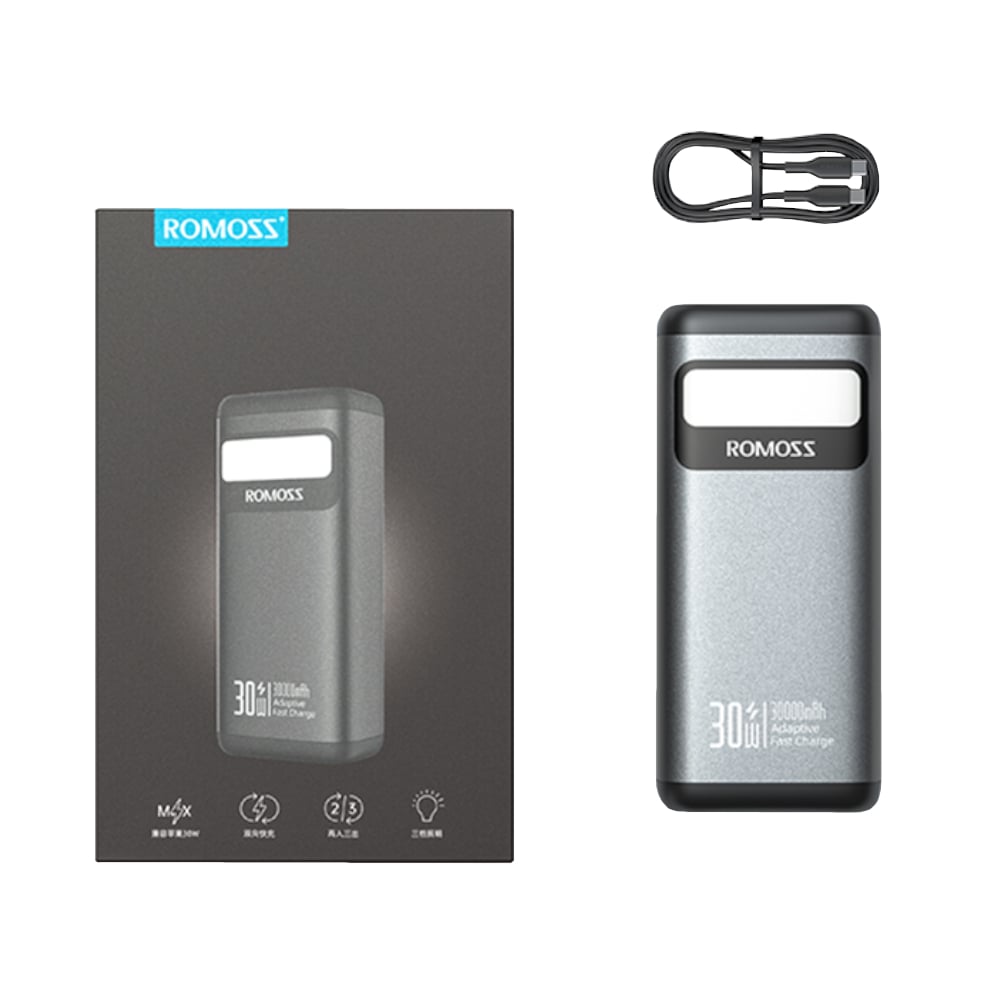 Romoss PMT30 30000mAh 30W Fast Charge Power Bank – Black