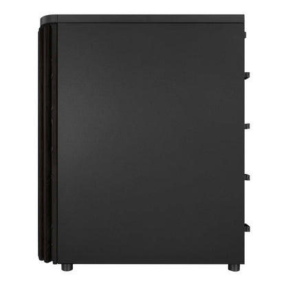 Black computer case on a white background
