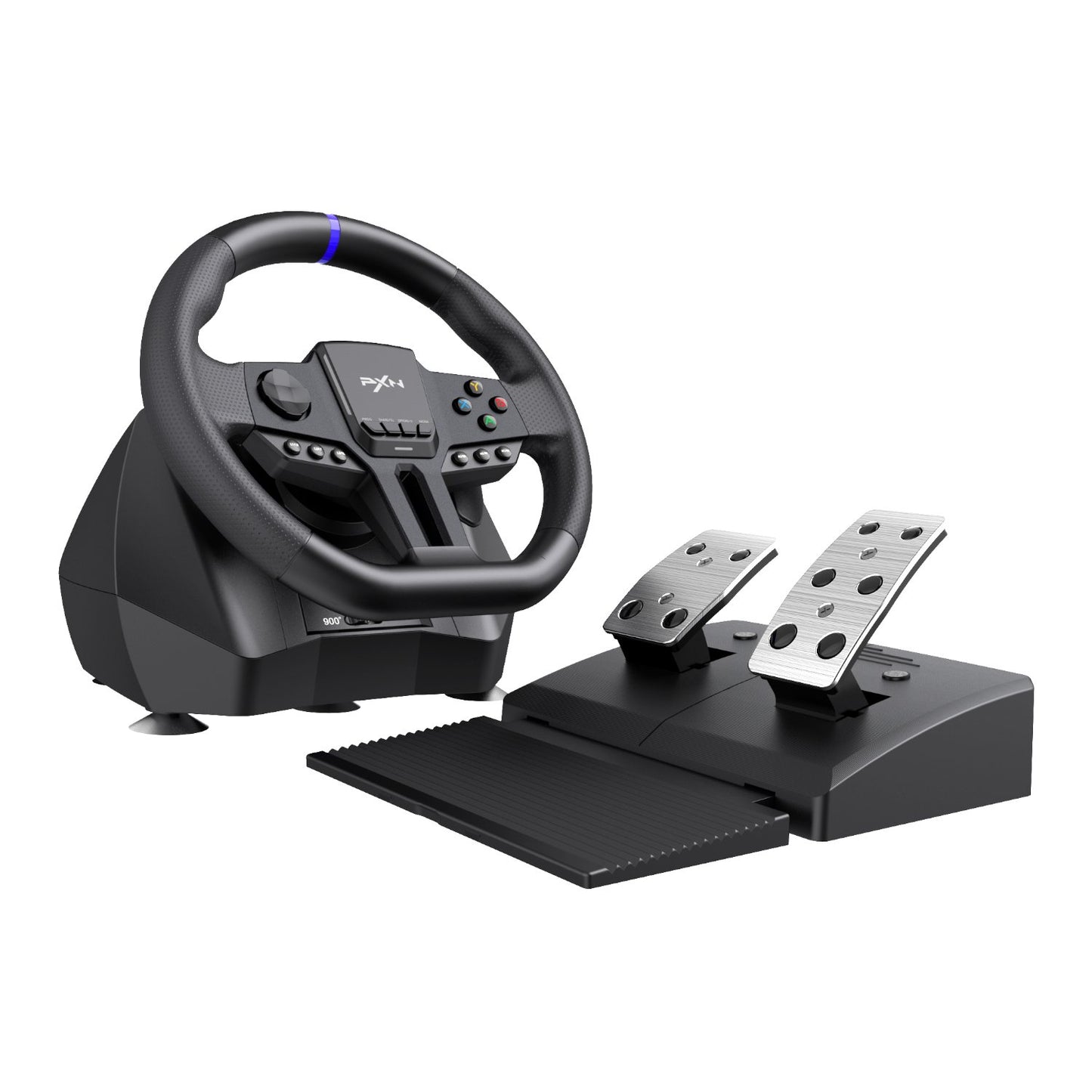 PXN V900 Gen2 racing wheel and pedals set on a white background