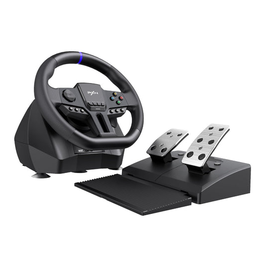 PXN V900 Gen2 racing wheel and pedals set on a white background