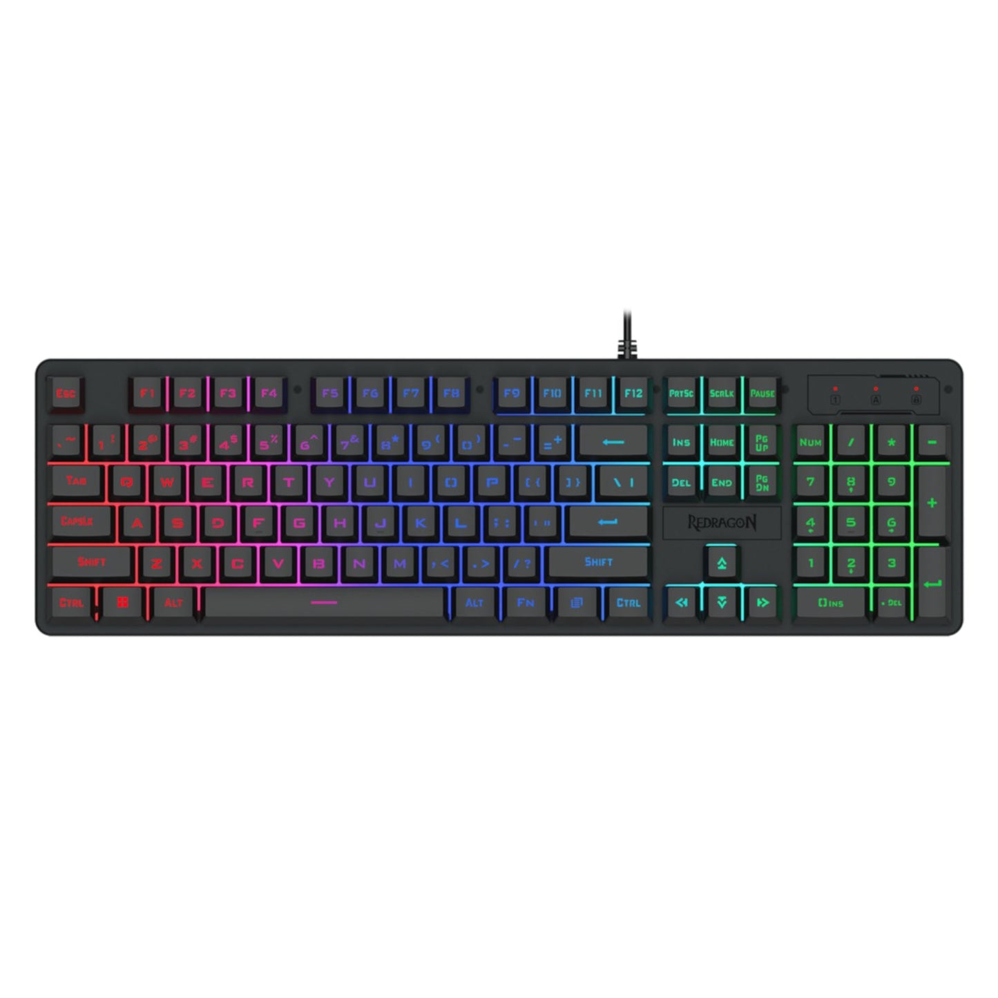 Redragon K521 Upgrade Rainbow LED 104-Key Membrane Gaming Keyboard - GroPlus