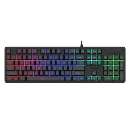 Redragon K521 Upgrade Rainbow LED 104-Key Membrane Gaming Keyboard - GroPlus