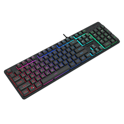 Redragon K521 Upgrade Rainbow LED 104-Key Membrane Gaming Keyboard - GroPlus