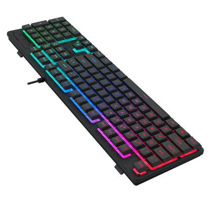 Redragon K521 Upgrade Rainbow LED 104-Key Membrane Gaming Keyboard - GroPlus