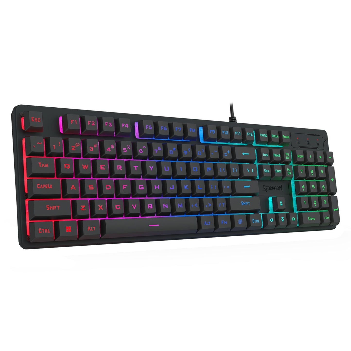Redragon K521 Upgrade Rainbow LED 104-Key Membrane Gaming Keyboard - GroPlus