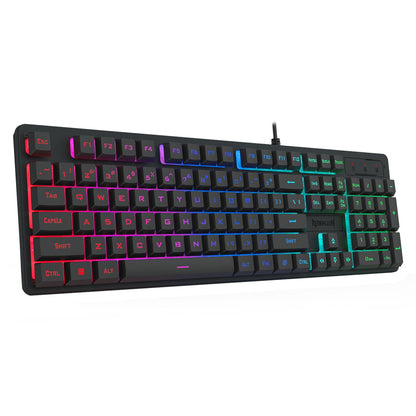 Redragon K521 Upgrade Rainbow LED 104-Key Membrane Gaming Keyboard - GroPlus