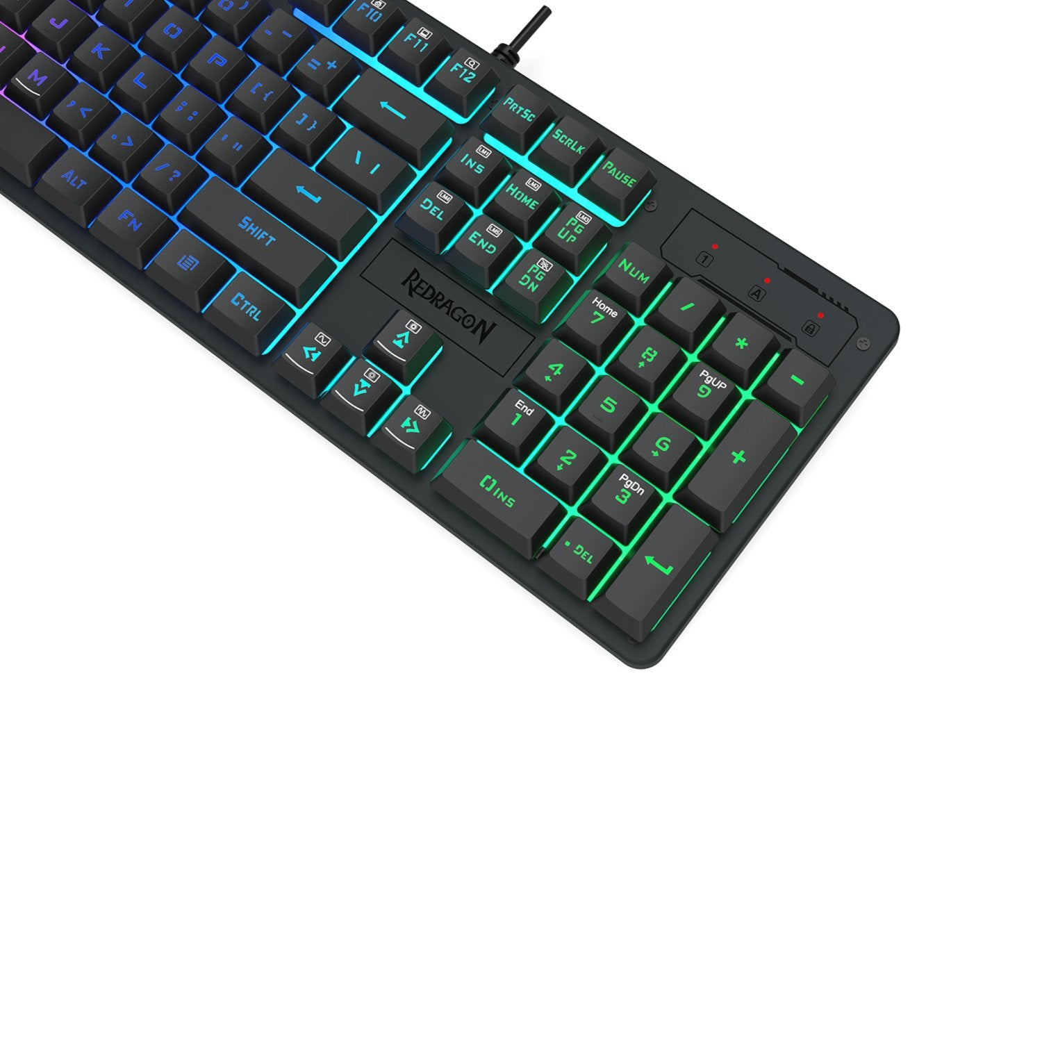 Redragon K521 Upgrade Rainbow LED 104-Key Membrane Gaming Keyboard - GroPlus
