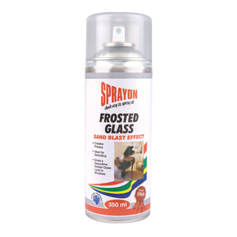 Sprayon frosted glass spray can on a white background