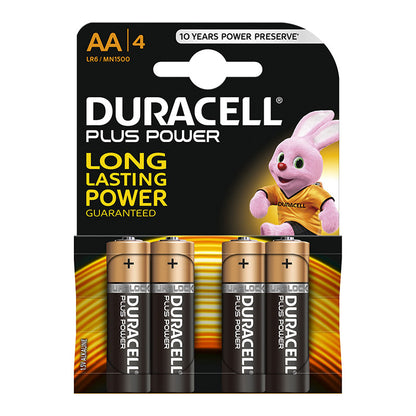 DURACELL BATTERY PLUS ALKALINE AA 4 PACK