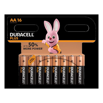 DURACELL BATTERY PLUS ALKALINE AA 16 PACK