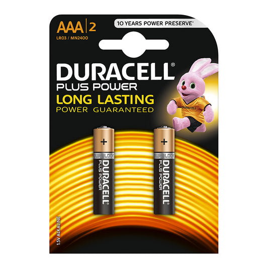 DURACELL BATTERY PLUS ALKALINE AAA 2 PACK