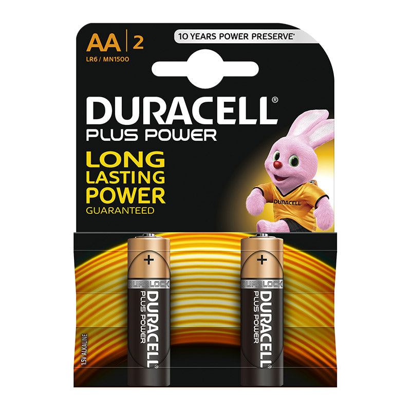 DURACELL BATTERY PLUS ALKALINE AA 2 PACK