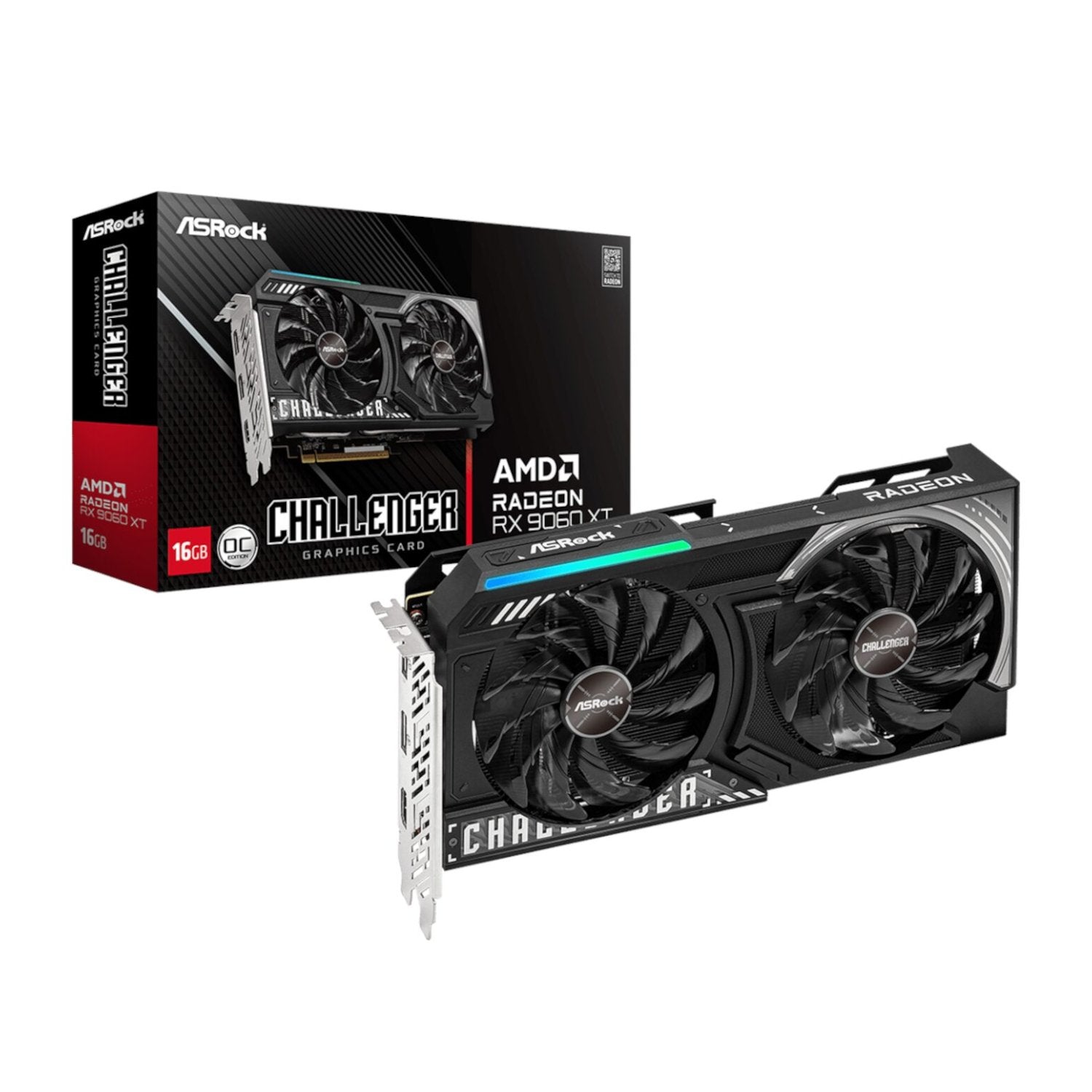 ASRock Radeon RX 9060 XT Challenger 16GB OC Graphics Card (RDNA™ 4, PCIe 5.0) - GroPlus