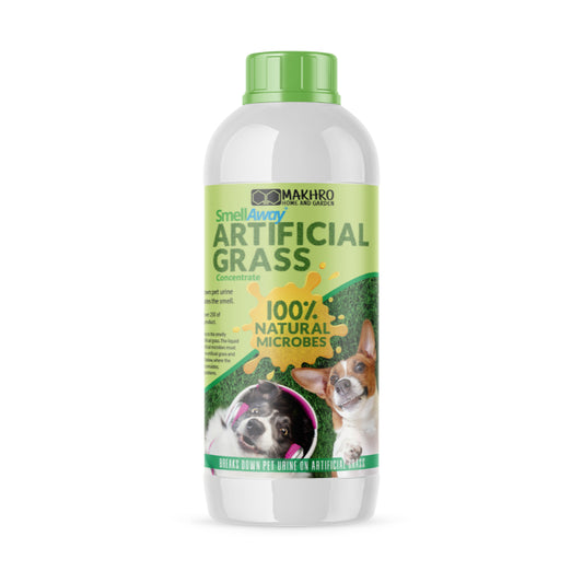 Bottle of Makhro SmellAway Artificial Grass product on a white background