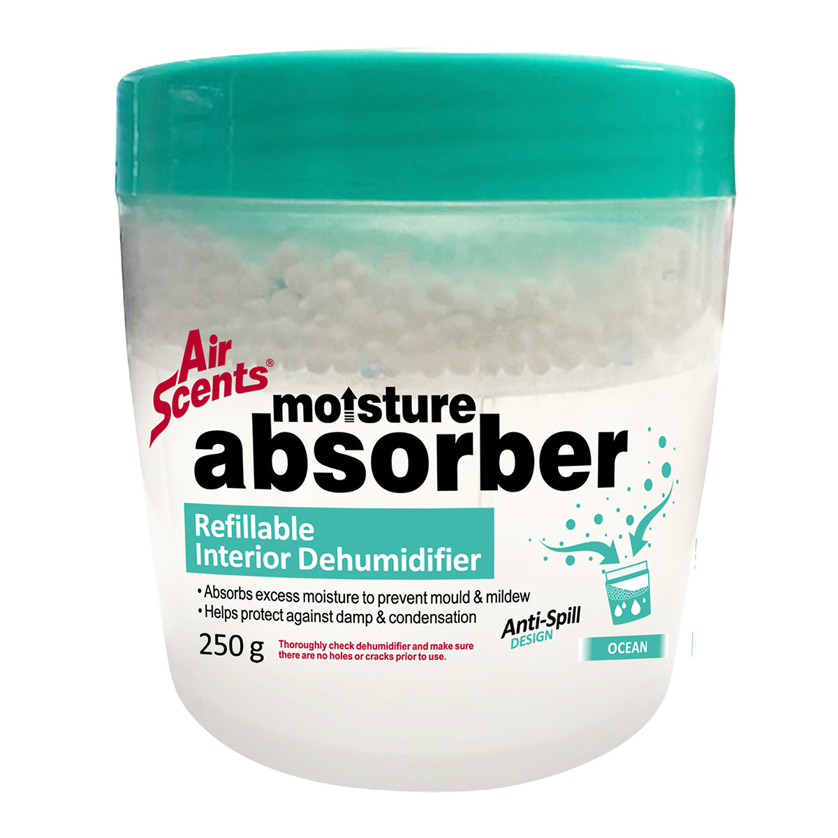 AIR SCENTS MOISTURE ABSORB REFILLABLE OCEAN 250G