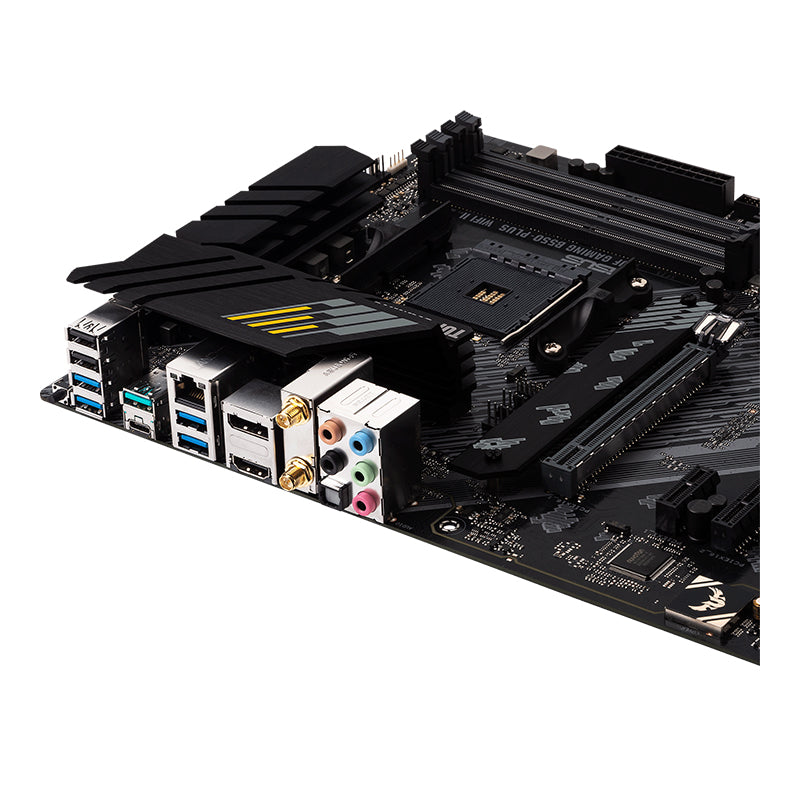 Computer motherboard on a white background