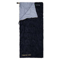 Black and gray sleeping bag with 'Comfort 200E' label on a white background
