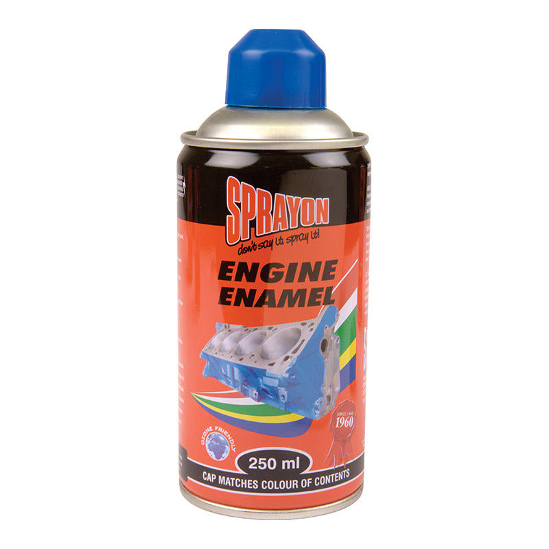 Sprayon engine enamel spray can on a white background