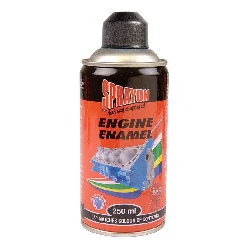 Sprayon engine enamel spray can on a white background