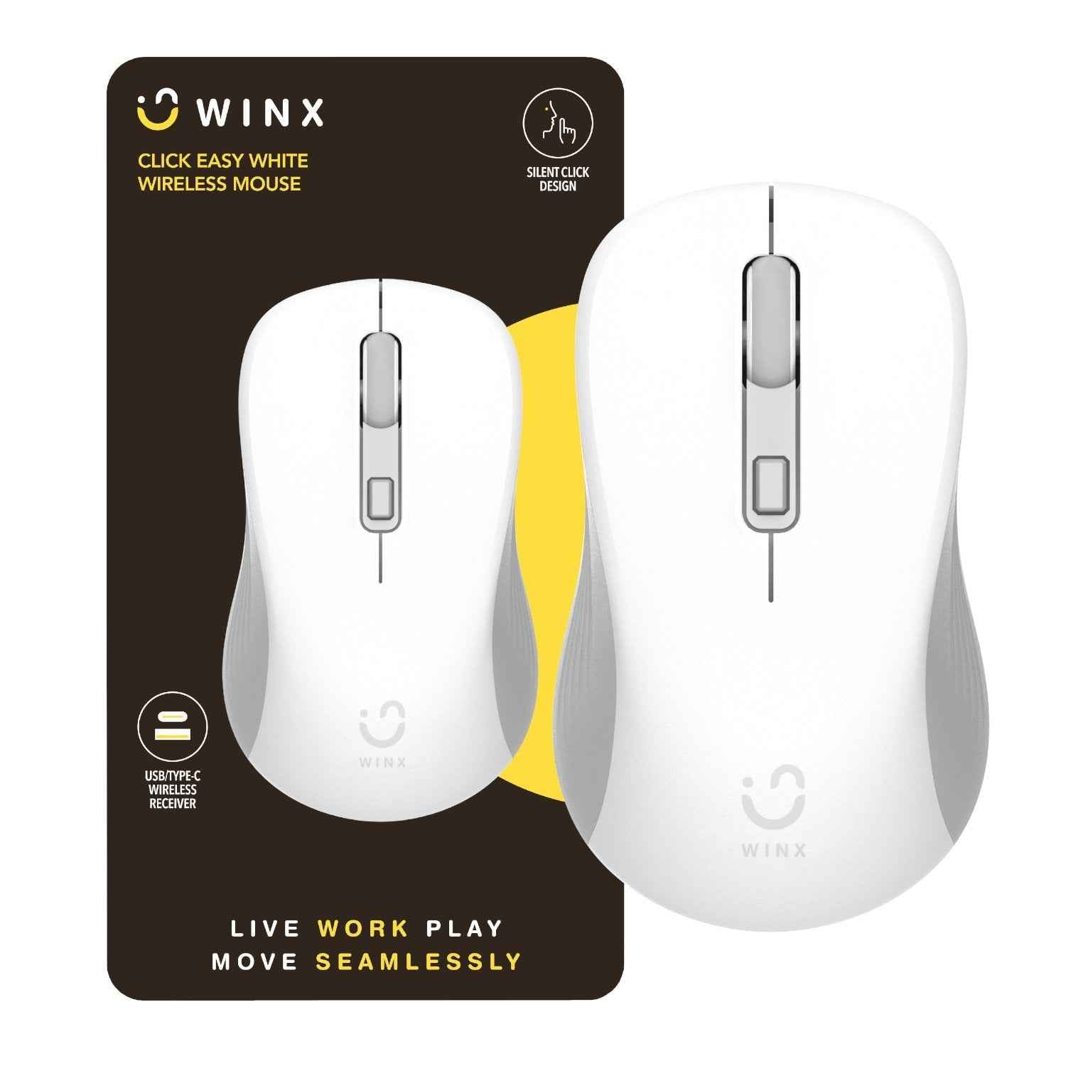 WINX CLICK Easy 1600DPI 2.4GHz Wireless Mouse White