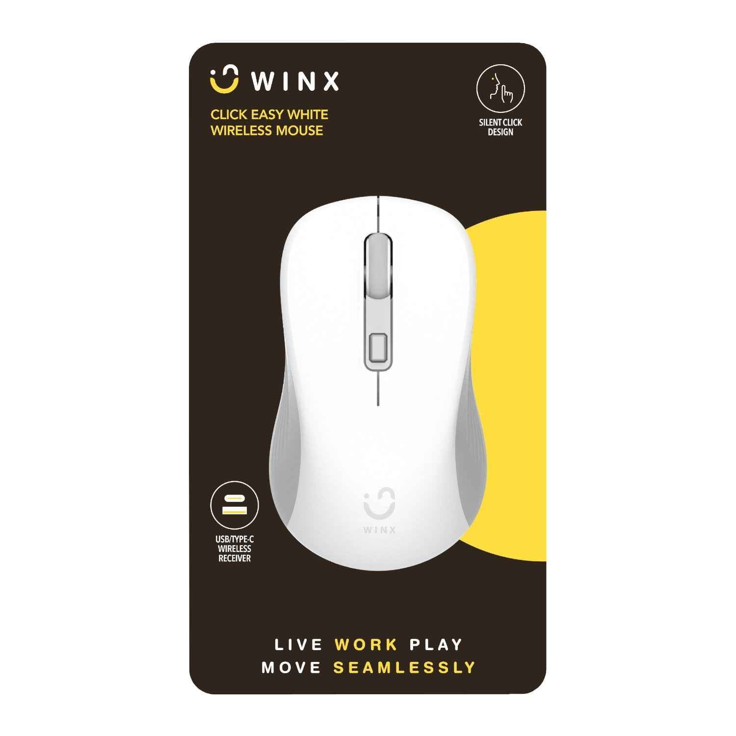 WINX CLICK Easy 1600DPI 2.4GHz Wireless Mouse White