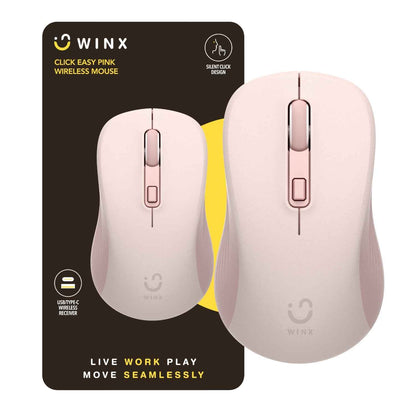 WINX CLICK Easy 1600DPI 2.4GHz Wireless Mouse Pink