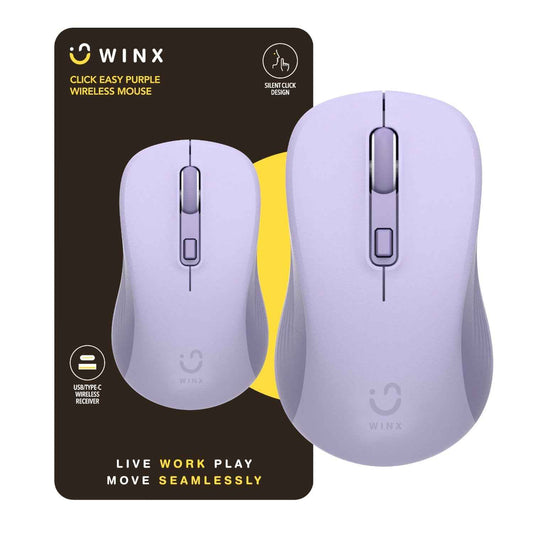 WINX CLICK Easy 1600DPI 2.4GHz Wireless Mouse Purple