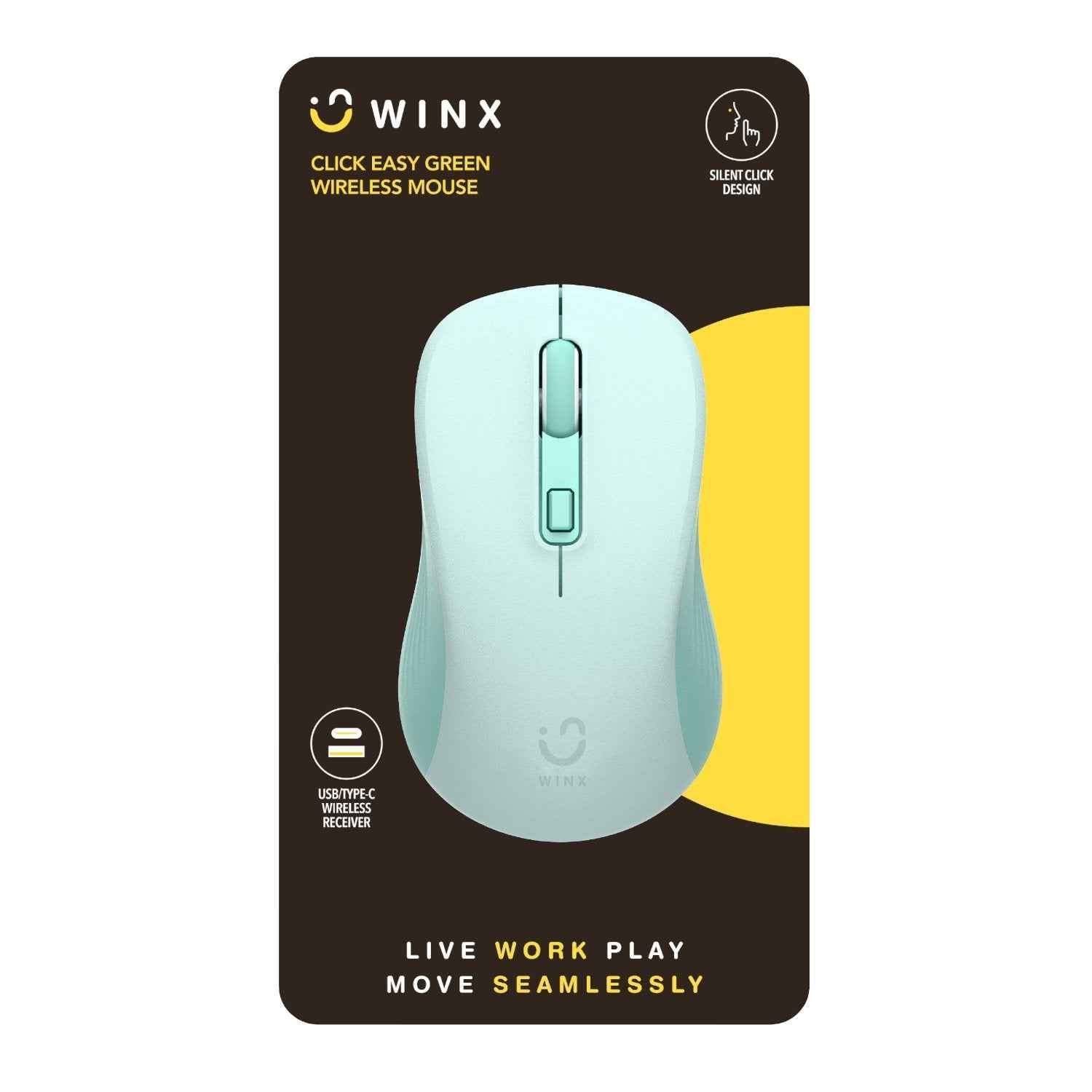WINX CLICK Easy 1600DPI 2.4GHz Wireless Mouse Green