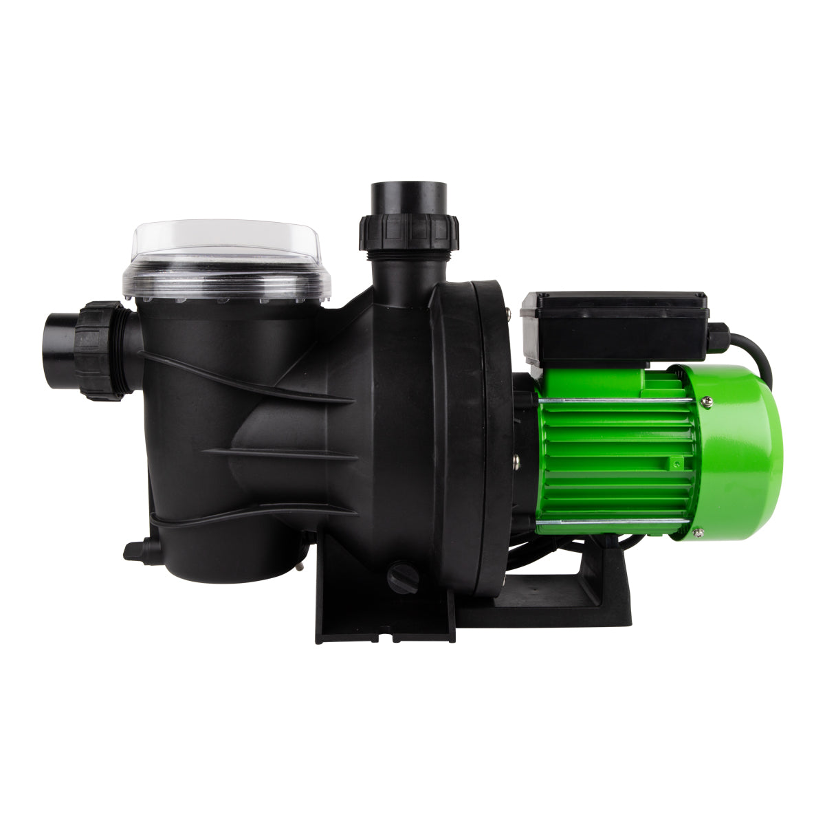 A black and green Kaufmann 800w swimming pool pump with visible power cable.