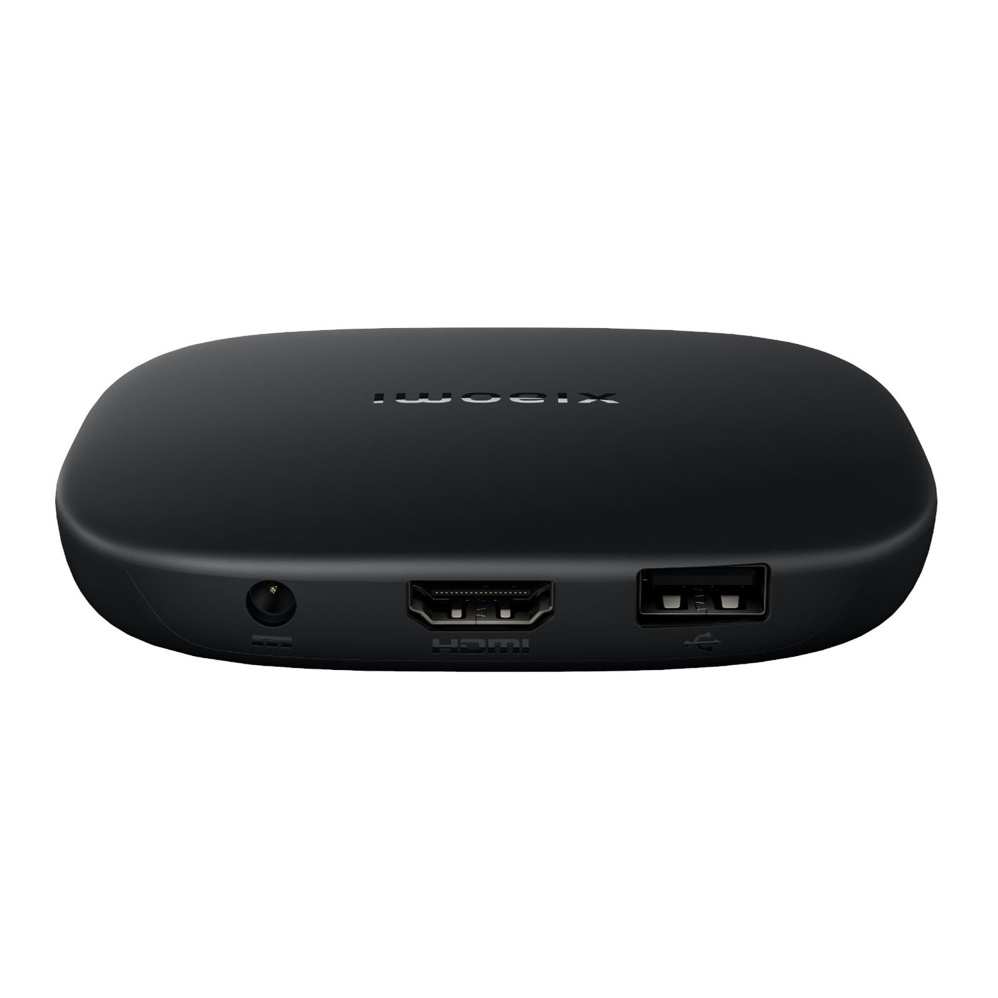 Black electronic device with ports on a white background