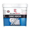 Glue Devil cornice adhesive container with label on a white background