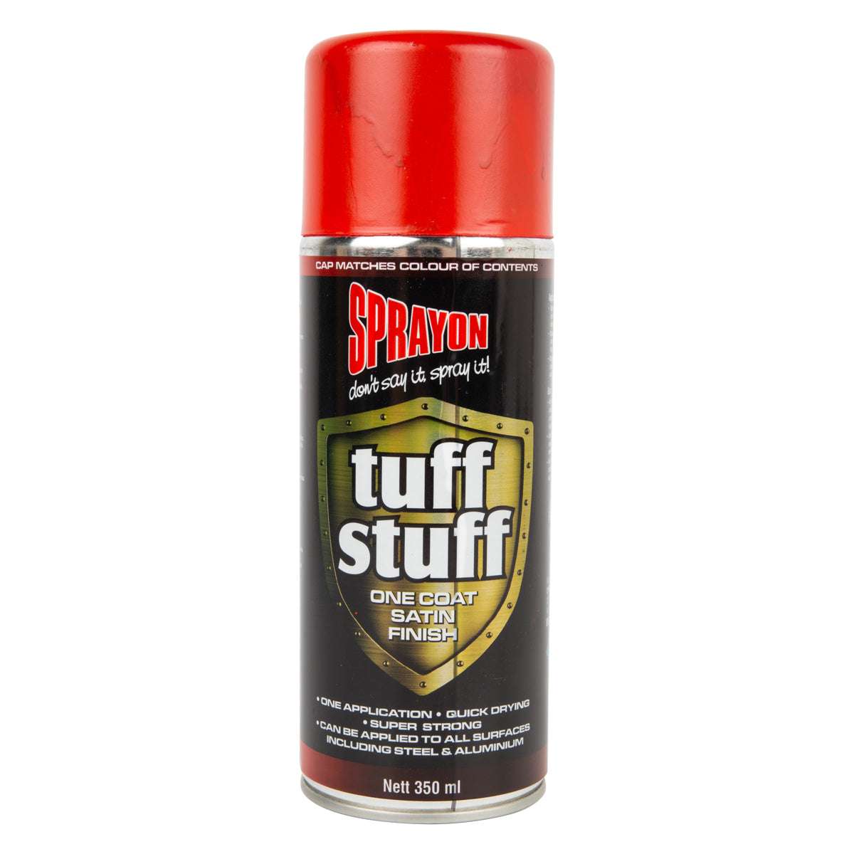 Sprayon tuff stuff spray can on a white background