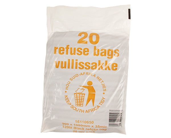 REFUSE BAG BLACK FOR 120L DRUM 20 PER PACK