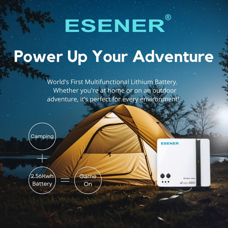 Esener 2.56kWh Multifunctional Lithium Battery 25.6V | perfect for camping trips | ideal for outdoor experiences in South Africa