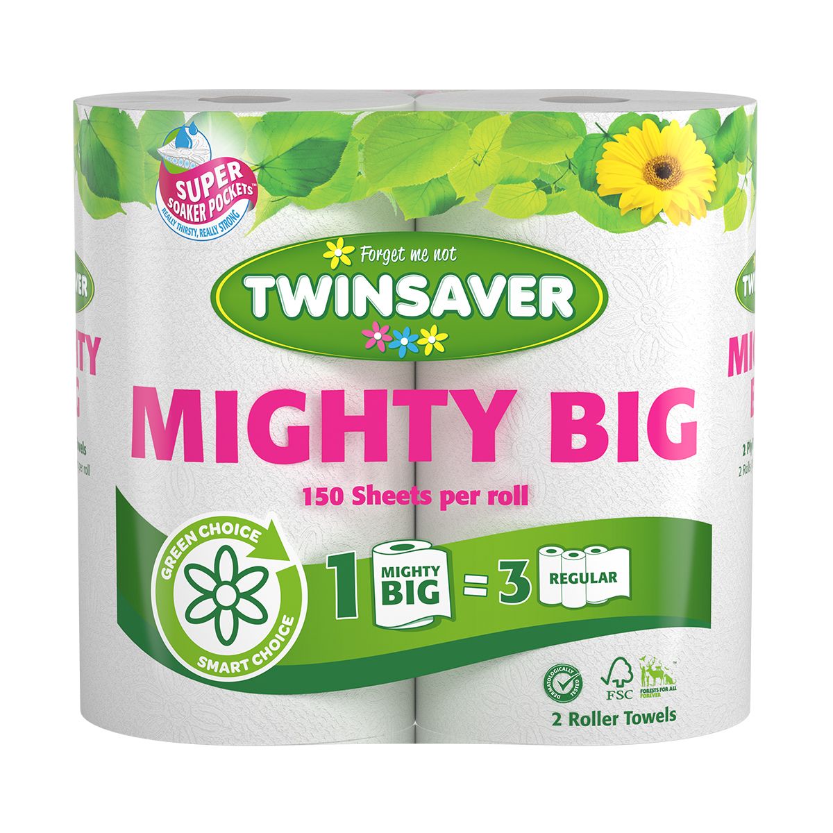 Twinsaver Mighty Big Roller Towel 2 Pack