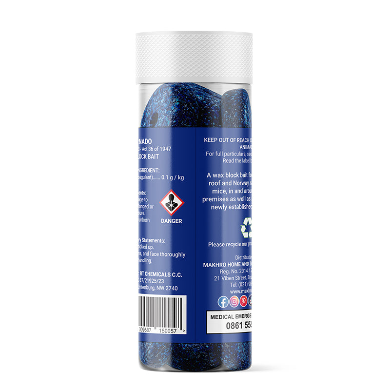 Makhro Tornado Rat Wax Blocks | effective rodent bait for controlling Norway rats in South African farms