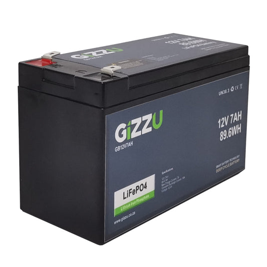 Gizzu 12V 7Ah LiFePO4 Battery